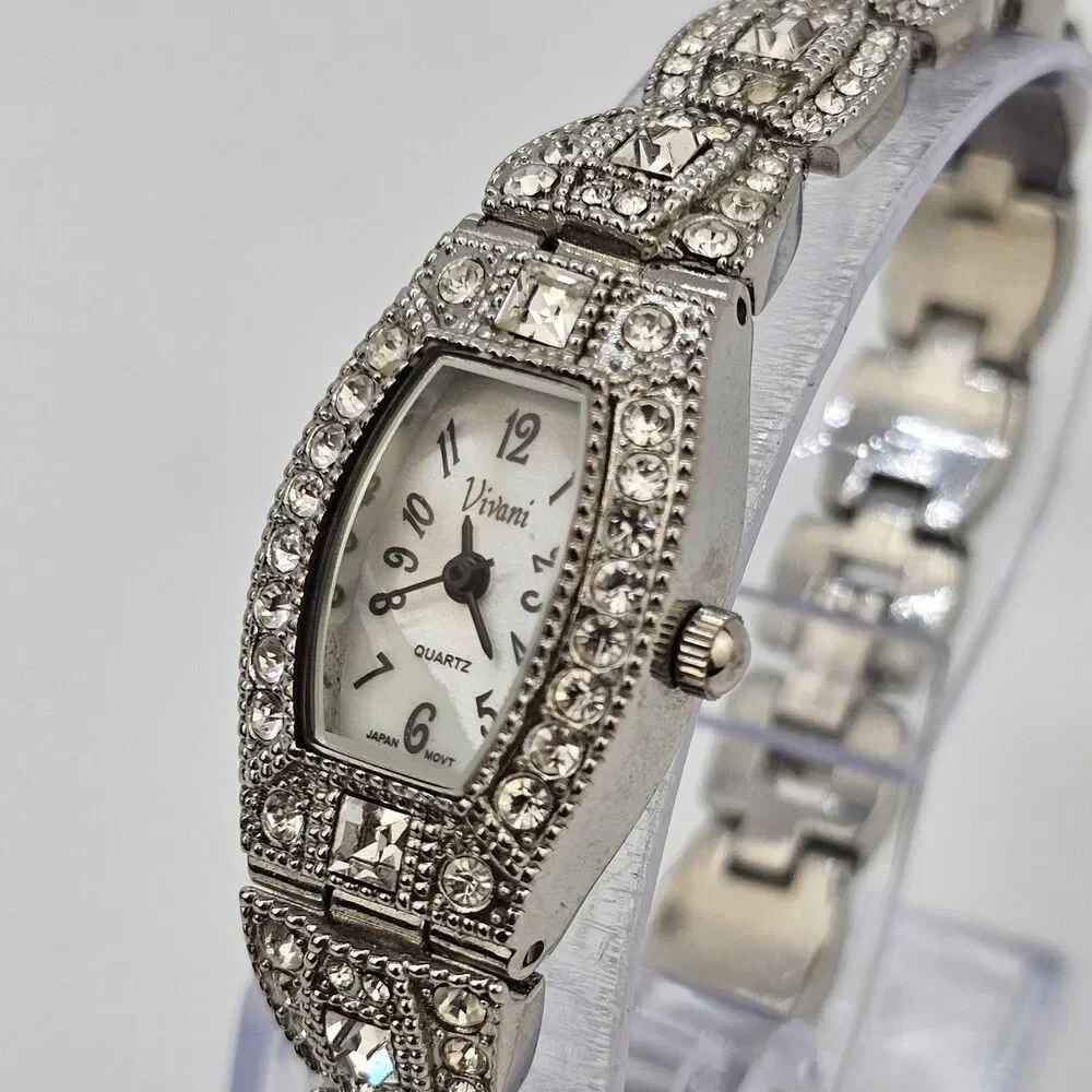 Vivani Women's Watch 18MM White Dial Gray Bracelet Band 6.5